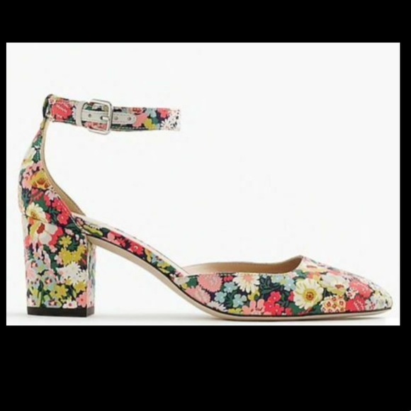J crew Elliot liberty print heels size 8 - Picture 2 of 8
